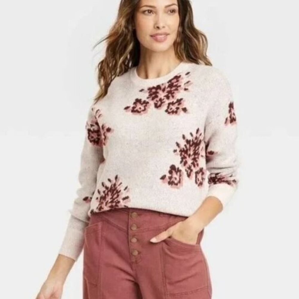 Knox Rose Cottagecore Grandma Floral Sweater Ladies XXL NWT Boho Comfy Weekends